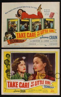 3d662 TAKE CARE OF MY LITTLE GIRL 8 LCs '51 sexy Jean Peters & Jeanne Crain in college!