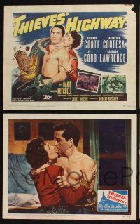 3d684 THIEVES' HIGHWAY 8 LCs '49 Jules Dassin, barechested truck driver Richard Conte!