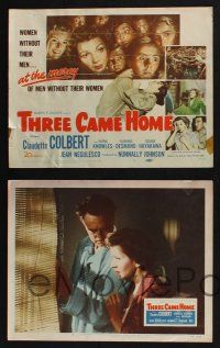 3d689 THREE CAME HOME 8 LCs '49 images of Claudette Colbert, women without their men, cool tc art!