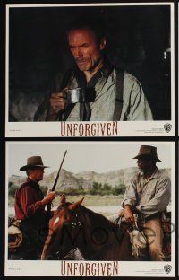 3d713 UNFORGIVEN 8 LCs '92 Clint Eastwood, Gene Hackman, Morgan Freeman, Richard Harris