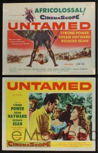 3d716 UNTAMED 8 LCs '55 Tyrone Power & sexy Susan Hayward in Africa with native tribe!