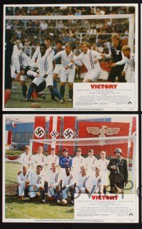 3d724 VICTORY 8 LCs '81 John Huston, soccer players Sylvester Stallone, Michael Caine & Pele!