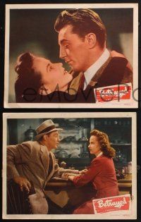 3d926 WHEN STRANGERS MARRY 3 LCs R48 young Robert Mitchum & Kim Hunter, Betrayed!