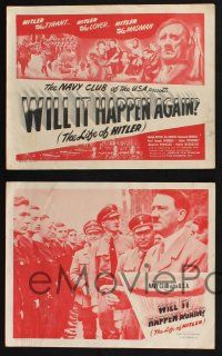 3d754 WILL IT HAPPEN AGAIN 8 LCs '48 Dwain Esper's The Life of Hitler, WWII Nazi images!