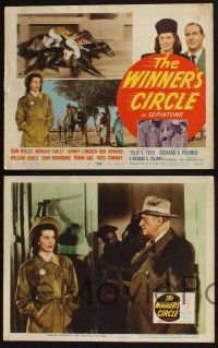 3d758 WINNER'S CIRCLE 8 LCs '48 gorgeous Jean Willes, John Beradino, wonderful horse racing images!