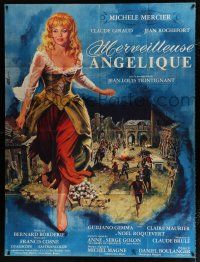 3e334 ANGELIQUE: THE ROAD TO VERSAILLES French 1p '65 Jean Mascii art of sexy Michele Mercier!