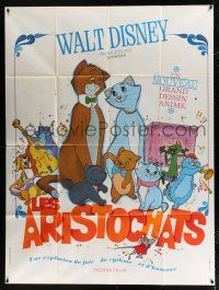 3e338 ARISTOCATS French 1p '71 Walt Disney feline jazz musical cartoon, great colorful image!