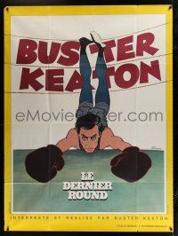 3e344 BATTLING BUTLER French 1p R60s cool different Ferracci art of Buster Keaton in boxing ring!