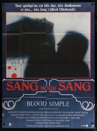 3e357 BLOOD SIMPLE French 1p '85 Joel & Ethan Coen, different film noir silhouette artwork!