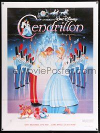 3e372 CINDERELLA French 1p R80s Walt Disney classic romantic musical fantasy cartoon!