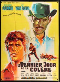 3e388 DAY OF ANGER French 1p '67 Belinsky spaghetti western art of Lee Van Cleef & Giuliano Gemma!
