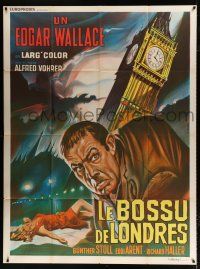 3e450 HUNCHBACK OF SOHO French 1p '66 cool Casaro art by Big Ben in London, by Edgar Wallace!