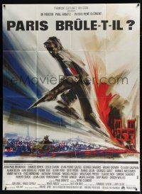 3e460 IS PARIS BURNING French 1p '66 Rene Clement, WWII, all-star cast, different art by Landi!