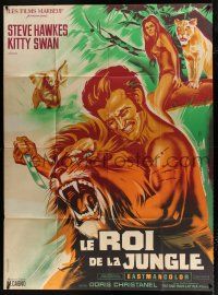 3e469 KING OF THE JUNGLE French 1p '70 cool Belinsky art of Tarzan, screenplay by Umberto Lenzi!