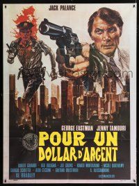 3e471 KNELL, THE BLOODY AVENGER French 1p '76 Avelli art of Jack Palance pointing pistol over city!
