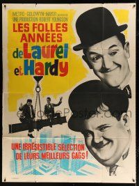 3e481 LAUREL & HARDY'S LAUGHING '20s French 1p '65 different images of Stan & Ollie + art by Guy!