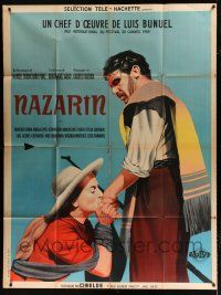 3e532 NAZARIN French 1p '59 Luis Bunuel, art of girl kissing Mexican Catholic priest's hand!