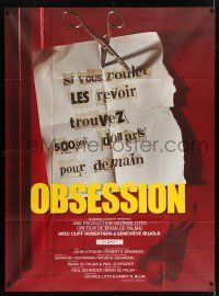 3e542 OBSESSION French 1p '76 Brian De Palma, Paul Schrader, different ransom note image!