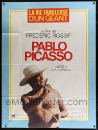 3e551 PABLO PICASSO PAINTER French 1p '82 great image of the famous artist without a shirt!