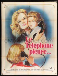3e559 PIANGE IL TELEFONO French 1p '75 artwork of woman letting young girl listen to phone!