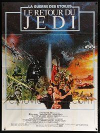 3e570 RETURN OF THE JEDI French 1p '83 George Lucas classic, different montage art by Michel Jouin
