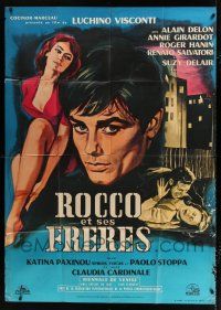 3e577 ROCCO & HIS BROTHERS French 1p '60 Visconti's Rocco e I Suoi Fratelli, Delon & Girardot!