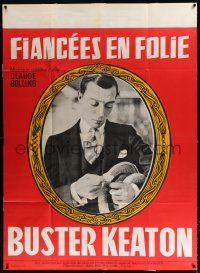 3e586 SEVEN CHANCES French 1p R50s c/u of would-be groom Buster Keaton holding flower & hat!