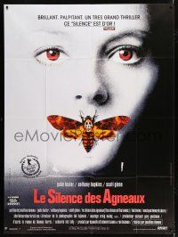 3e591 SILENCE OF THE LAMBS French 1p '90 great image of Jodie Foster with moth over mouth!