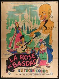 3e592 SINGING PRINCESS French 1p '52 Italian cartoon, cool art of genie by Guy Gerard Noel!