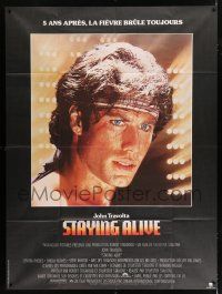 3e603 STAYING ALIVE French 1p '83 super close up of John Travolta in Saturday Night Fever sequel!