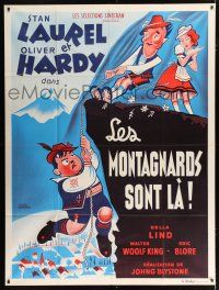 3e610 SWISS MISS French 1p R50s different Grinsson art of Stan Laurel & Oliver Hardy, Hal Roach!