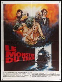 3e617 TERROR TRAIN French 1p '81 great different art with monsters attacking sexy sorority girl!
