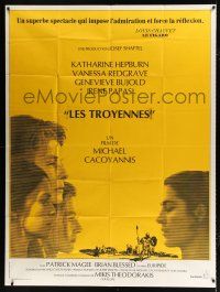 3e627 TROJAN WOMEN French 1p '71 Katharine Hepburn, Redgrave, Bujold, Papas, Cacoyannis, different!