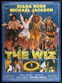 3e644 WIZ French 1p '78 Diana Ross, Michael Jackson, Richard Pryor, Wizard of Oz, art by Gadino!