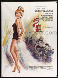 3e645 WOMAN TIMES SEVEN French 1p '67 different art of sexy Shirley MacLaine by Boris Grinsson!