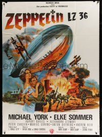 3e649 ZEPPELIN French 1p '71 Michael York, Elke Sommer, art of the war's most explosive moment!