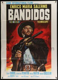 3e126 BANDIDOS Italian 1p '67 Enrico Maria Salerno, cool spaghetti western art by Renato Casaro!