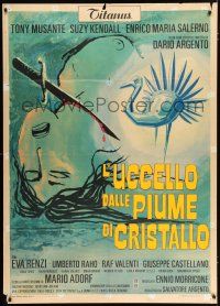 3e130 BIRD WITH THE CRYSTAL PLUMAGE Italian 1p '70 Argento's L'Uccello Dalle Piume Di Cristallo!