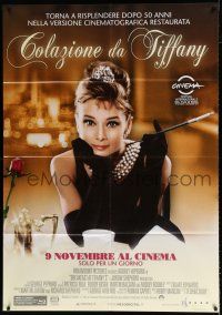 3e141 BREAKFAST AT TIFFANY'S Italian 1p R11 Audrey Hepburn, one day 50th anniversary release!