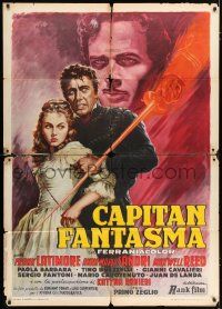 3e146 CAPTAIN PHANTOM Italian 1p '53 Ballester art of pirate Frank Latimore & Anna-Maria Sandri!