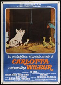 3e149 CHARLOTTE'S WEB Italian 1p '73 E.B. White's farm animal cartoon classic, different image!
