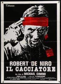 3e165 DEER HUNTER Italian 1p '79 directed by Michael Cimino, Robert De Niro with gun to his head!