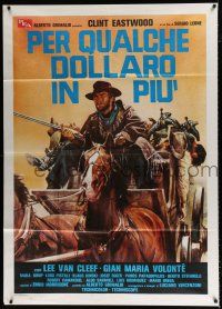 3e181 FOR A FEW DOLLARS MORE Italian 1p R80s different art of Eastwood on stagecoach by Ciriello!