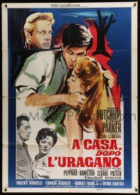 3e197 HOME FROM THE HILL Italian 1p R67 art of Robert Mitchum, Eleanor Parker & George Peppard!
