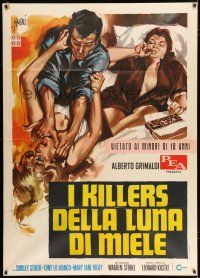 3e198 HONEYMOON KILLERS Italian 1p '70 different Symeoni art of Shirley Stoler & Tony Lo Bianco!