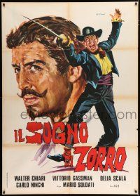 3e202 IL SOGNO DI ZORRO Italian 1p R70s different Stefano art of Vittorio Gassman & Walter Chiari!