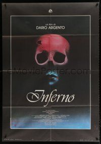 3e206 INFERNO Italian 1p '80 Dario Argento horror, really cool skull & bleeding mouth image!
