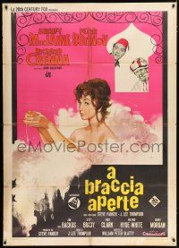 3e211 JOHN GOLDFARB, PLEASE COME HOME Italian 1p '64 Nistri art of Shirley MacLaine in bubble bath!