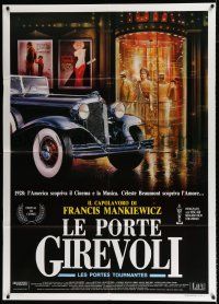 3e219 LES PORTES TOURNANTES Italian 1p '88 Casaro art of Rolls-Royce outside movie theater!