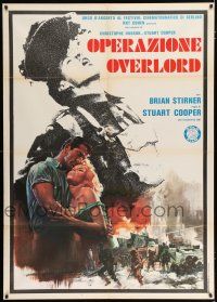 3e260 OVERLORD Italian 1p '77 English World War II movie about D-Day, cool artwork!